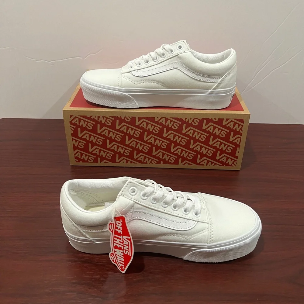 Vans, Old Skool Platform, VN0A3B3UWOO, True White - Picture 8 of 12
